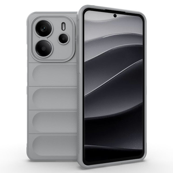 Mjukt greppformat Xiaomi Redmi Note 14 5G skal - Ljusgrå Silvergrå