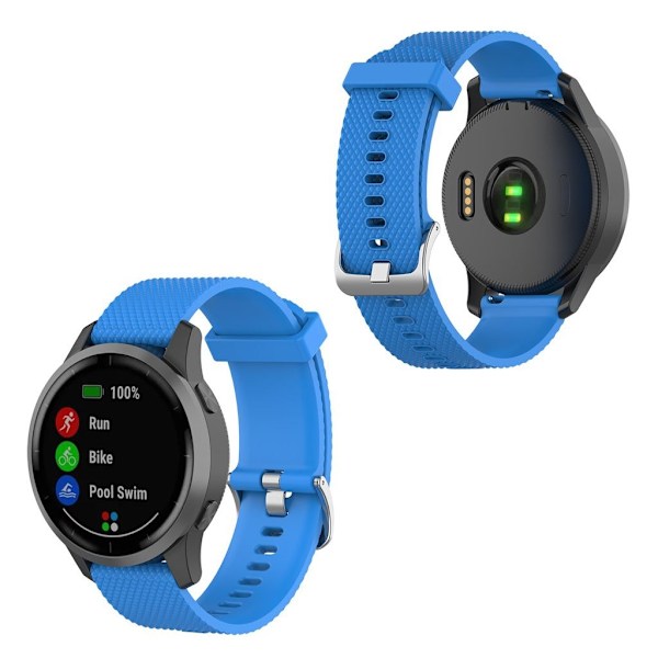 Garmin Vivoactive 4 texturerat klockarmband i silikon - Baby Blå Blå