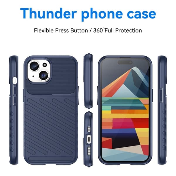 Thunder iPhone 15 Plus Suojakotelo - Sininen Blue