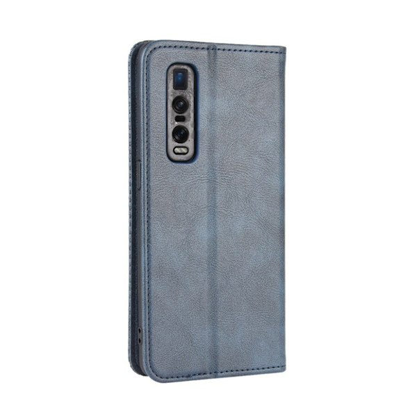 Bofink Vintage läder Oppo Find X2 Pro fodral - Blå Blå