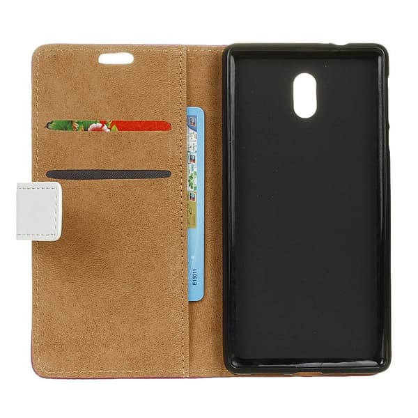 Samsung Galaxy J7 (2017) Etui laget av kunstlær og silikon – Stamme blomster Multicolor