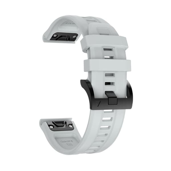 Klockarmband i enfärgad silikon för Garmin-klocka - Rock Vit Vit