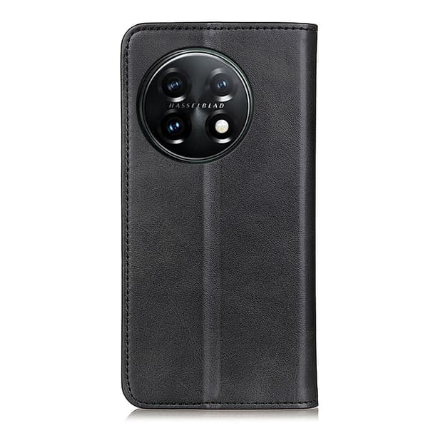 Lompakko-style Aitoa Nahkaa Läppäkotelo For OnePlus 11 - Musta Black