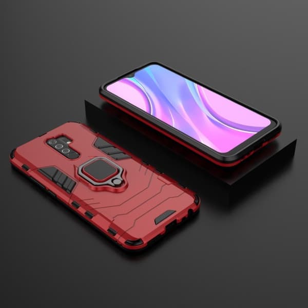 Ring Guard-etui - Xiaomi Redmi 9 - Rød Red