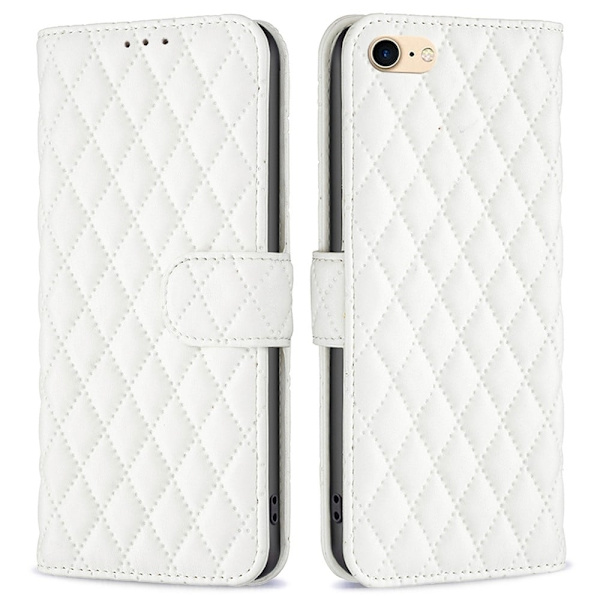 Rhombus mat iPhone SE (2022) / iPhone SE 2020 / iPhone 7 Plus flip etui - Hvid White