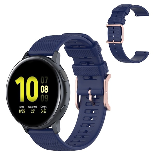 Silikoneurrem til Samsung Galaxy Watch 3 (41mm) / Active - Mørkeblå Blue