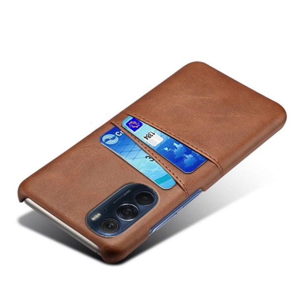 Dual Card Etui Motorola Edge X30 - Brun Brown