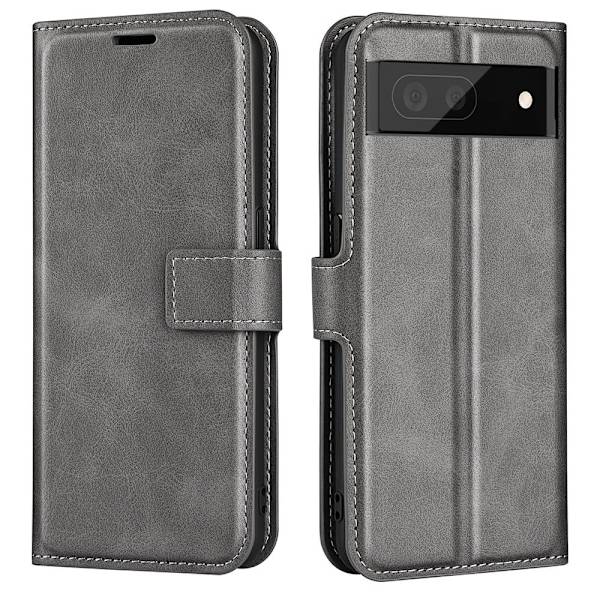 Lompakko Nahkakotelo For Google Pixel 6a - Harmaa Silver grey