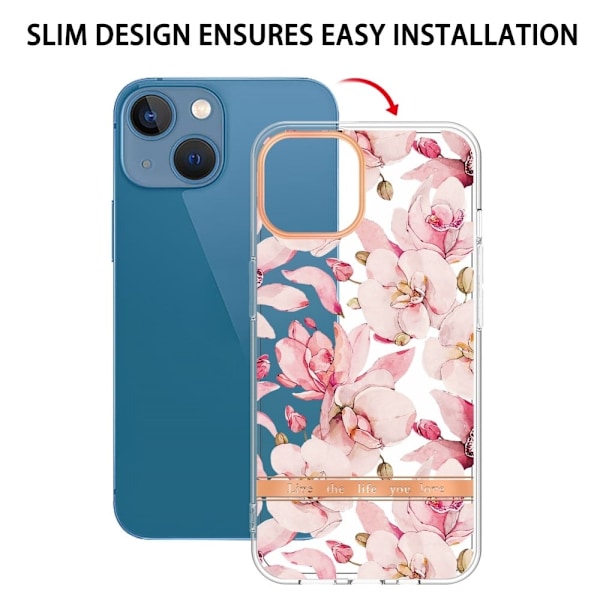 Erittäin ohut ja kestävä pehmeäkantinen iPhone 14 Plus -puhelin - Hc005 Vaaleanpunainen Gardenia Pink