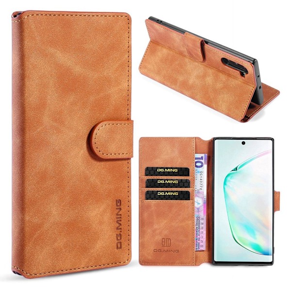 DG.MING Samsung Galaxy Note 10 Retro kotelot - Ruskea Brown