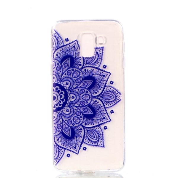 Samsung Galaxy J6 (2018) mobilskal TPU mönster mjuk - Halv blomm Blå