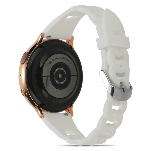 Silikonarmband med cirkelformad länk Samsung Galaxy Watch 5 / 5 Pro / 4 - Vit Vit