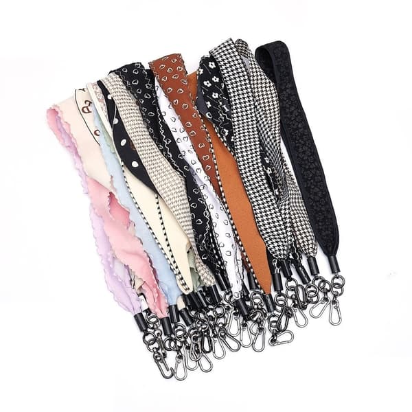 Universell nøkkelbåndstropp i skjerfstil - Svart Mønster Black
