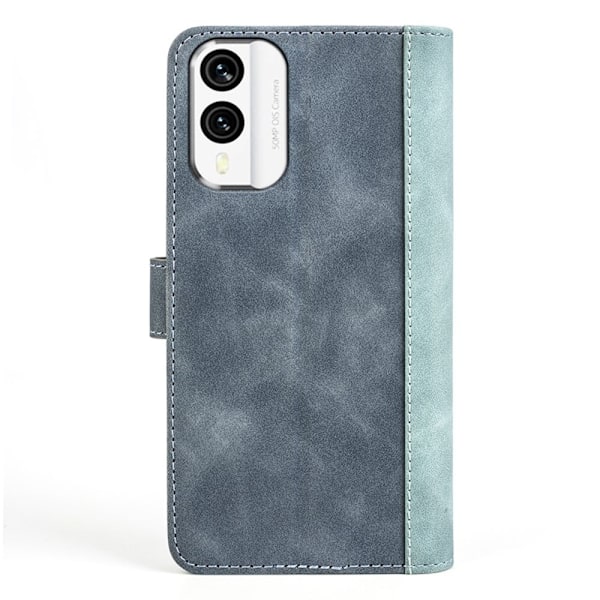 Kaksivärinen nahkainen läppäkotelo Nokia X30 - Sininen Blue
