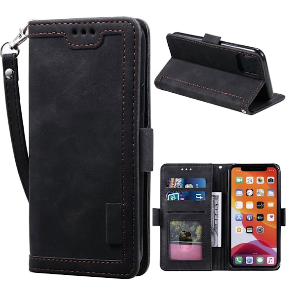 Surburbian iPhone 11 læder flip etui - Sort Black