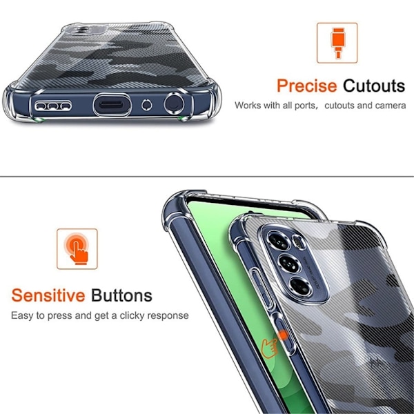 RZANTS puoliksi läpinäkyvä suojus, jossa on siisti painatus ja kulmasuoja Motorola Moto G62 5G:lle Transparent