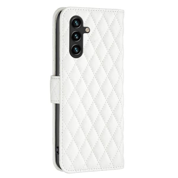 Rhombus mat Samsung Galaxy A14 flip etui - Hvid White