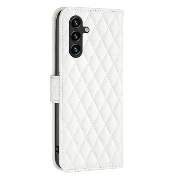 Rombemønster, matt flip-deksel for Samsung Galaxy A14 - Hvit White