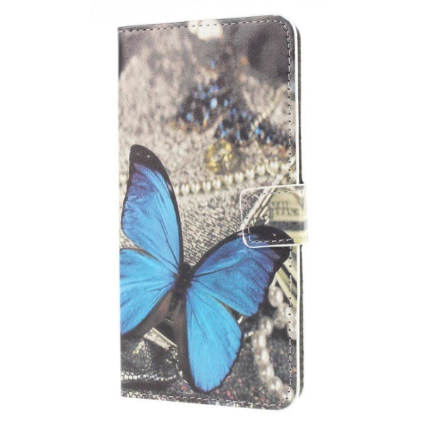 Butterfly läder Huawei P30 Lite fodral - Blå Blå