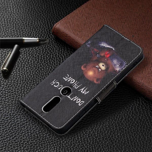 wonderland Nokia 2.4 flip etui - bjørn Brown