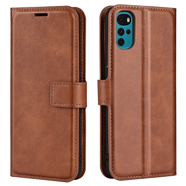 Motorola Moto G22 nahkainen lompakokkotelo - Vaalean Ruskea Brown