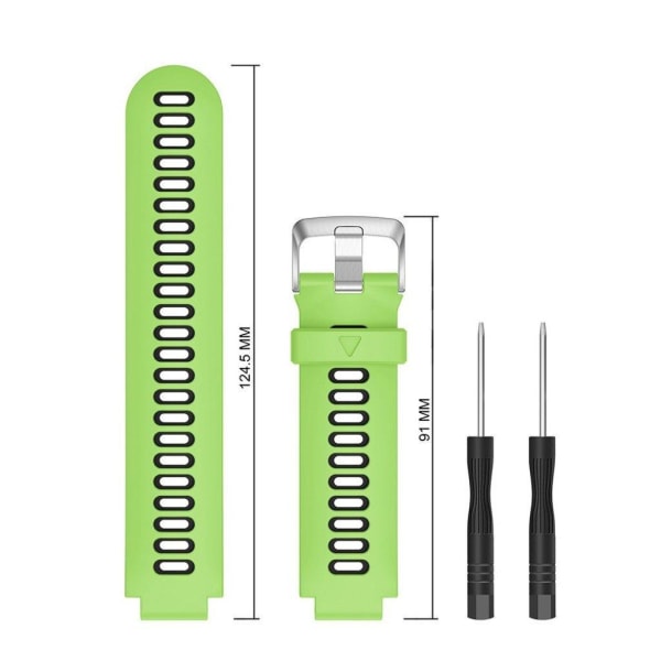 Garmin Forerunner 220 / 230 / 235 / 620 / 630 / F735 XT tofarvet silikoneurrem - grøn / sort Green