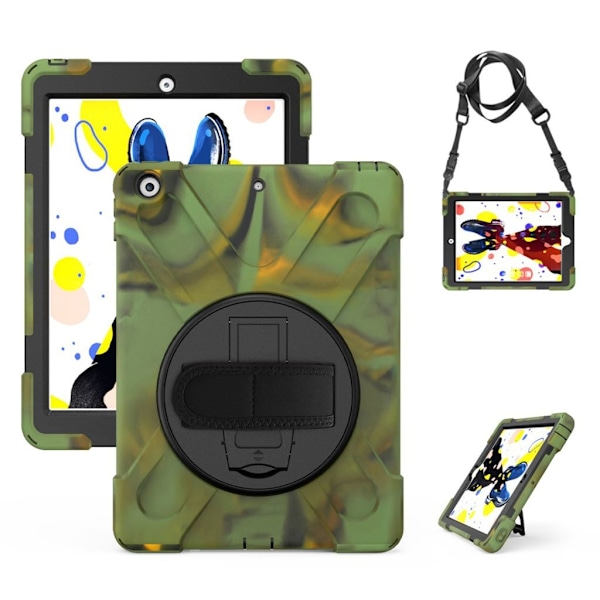 iPad 10.2 (2019) X-Shape hybridfodral - Kamouflage Grön