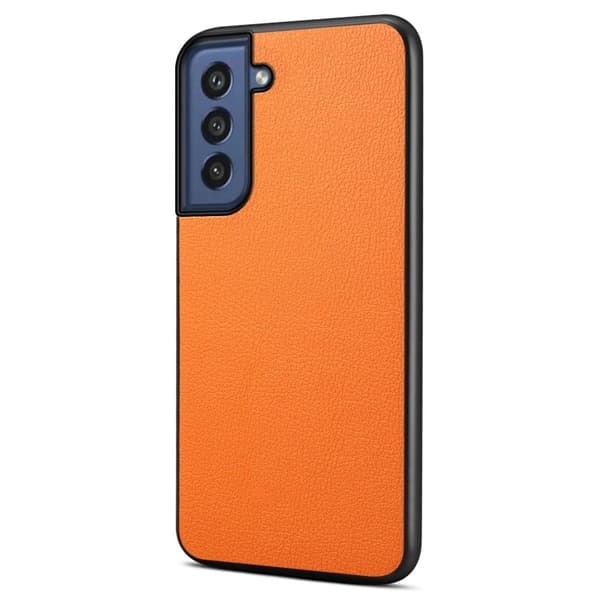 Mat og elegant tekstureret Samsung Galaxy S21 FE cover - Orange Orange