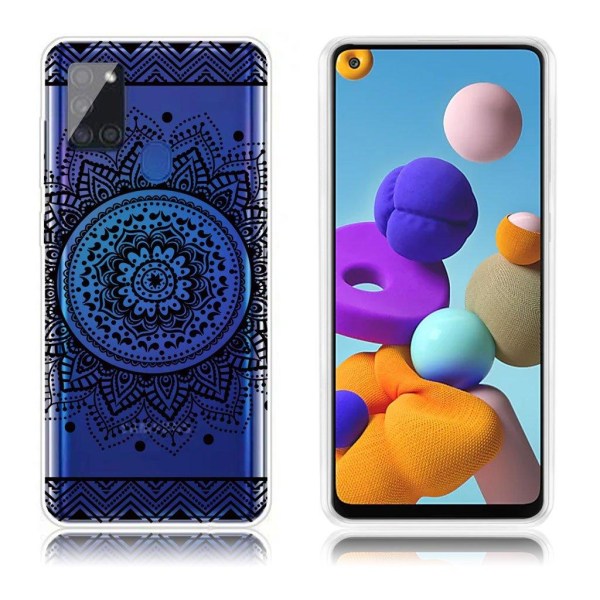 Deco Samsung Galaxy A21s skal - Blommönster Svart