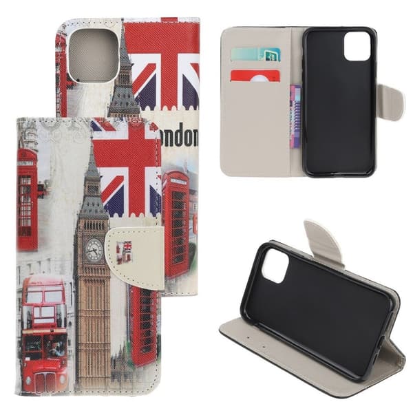Wonderland iPhone 13 Mini flip-etui - Londontårn Multicolor