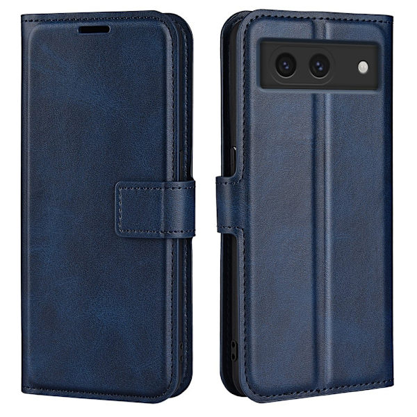 Skinn-etui i lommebok-stil for Google Pixel 8A - Blå Blue