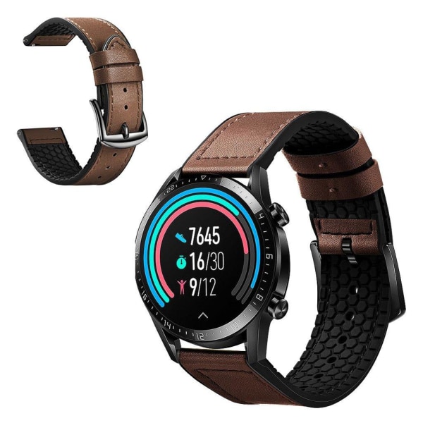 Huawei Watch GT 2 Pro simple läder klockarmband - brun Brun