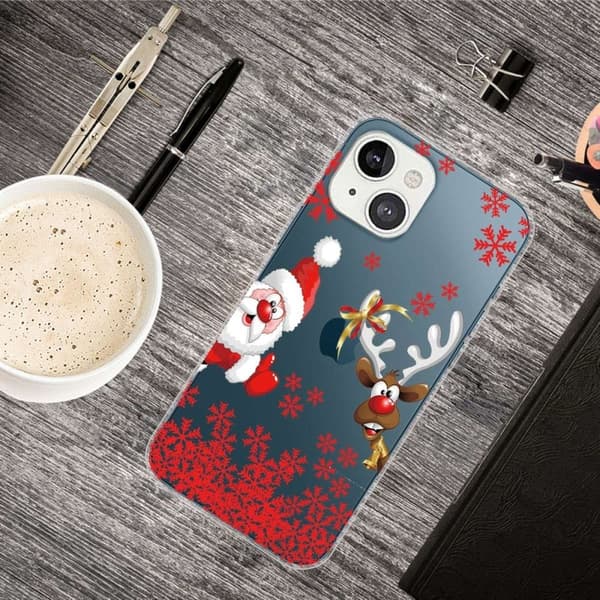 Joulun iPhone 14 Plus kotelo - Joulu Peura Red