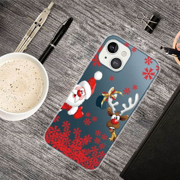 Juleveske til iPhone 14 Plus - Julehjort Red