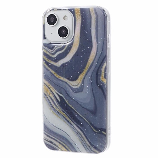 Marmordesign iPhone 15 Plus deksel - Grå Silver grey