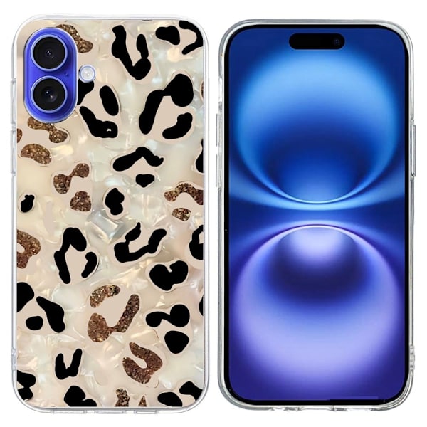 Vibe iPhone 16 Plus deksel - Leopardmønster Brown