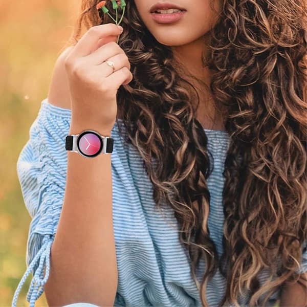 Elastinen neulottu ranneke Samsung Galaxy Watch -kelloon - Musta Black