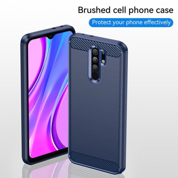 Carbon Flex Suojakotelo Xiaomi Poco M2 Reloaded / M2 / Redmi 9 - Sininen Blue