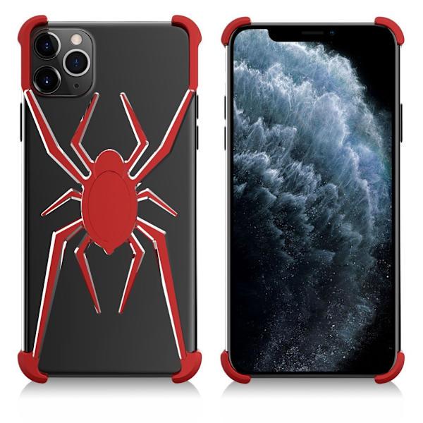 R-JUST Spider Alu Bumper - iPhone 11 Pro Max - Röd + Silver multifärg