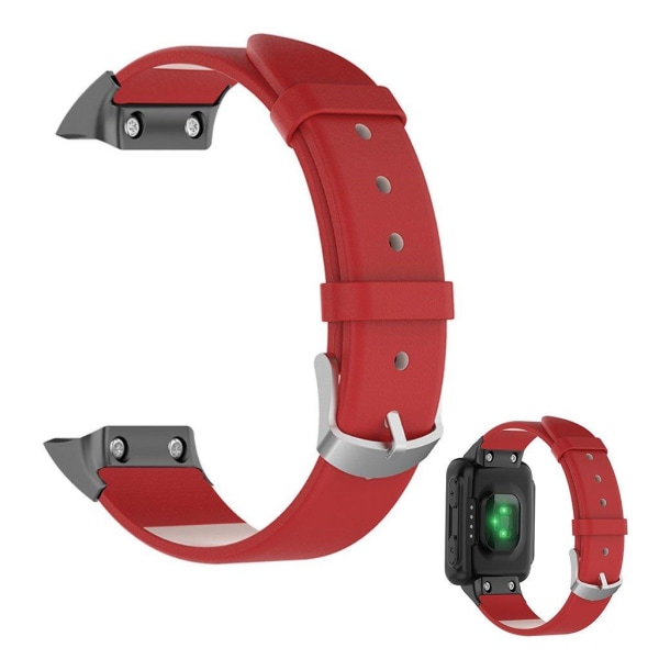 Simple leather watch strap for Garmin Watch - Red Red