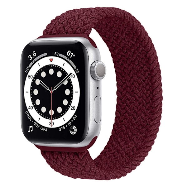 Apple Watch Series 8 (41mm) elastisk vævet urrem - Mørkerød / Størrelse: Xl Red