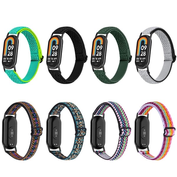 Xiaomi Smart Band 8 elastisk nylonrem - Farverig Multicolor