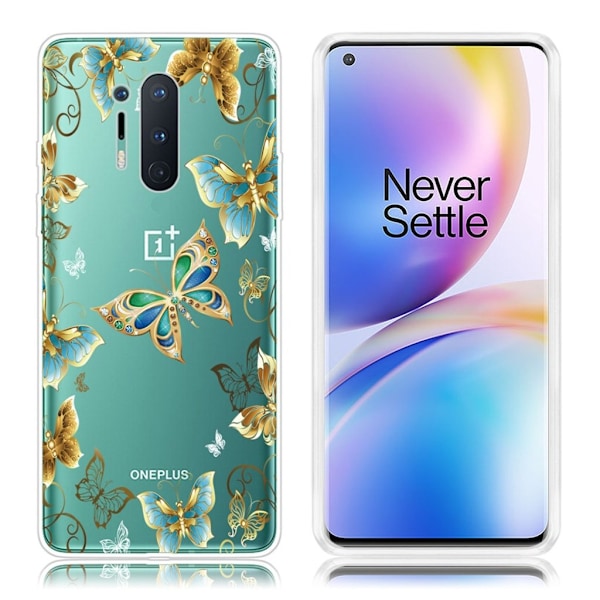 Deco OnePlus 8 Pro skal - Fjärilar I Metall multifärg
