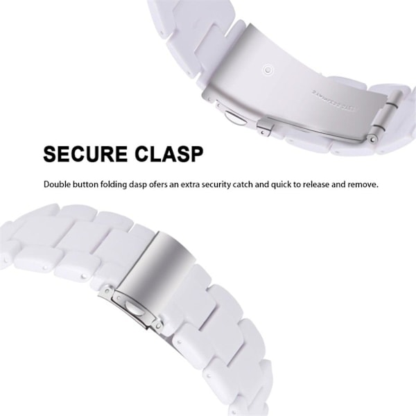 Apple Watch SE 2022 (44mm) klockarmband med 3 pärlor i resin och genomskinligt hölje - Vit Vit