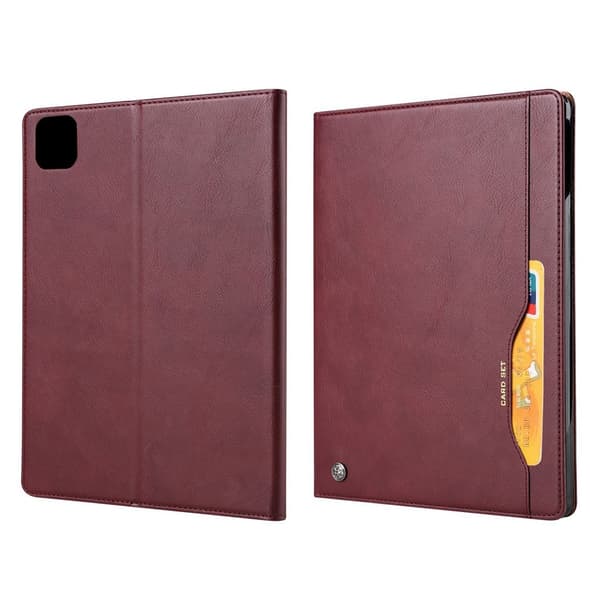 iPad Air (2020) holdbar læder flip etui - vinrød Red