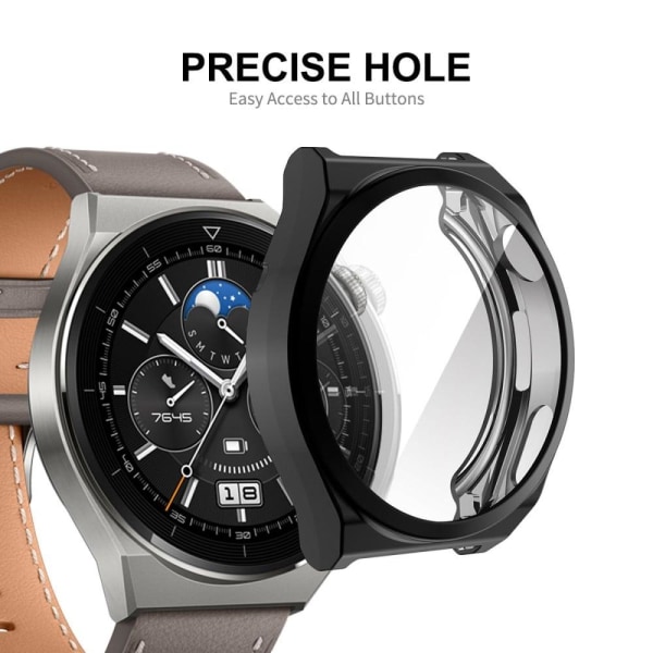 ENKAY Huawei Watch GT 3 Pro 46mm beskyttelsescover med hærdet glas - Sort Black