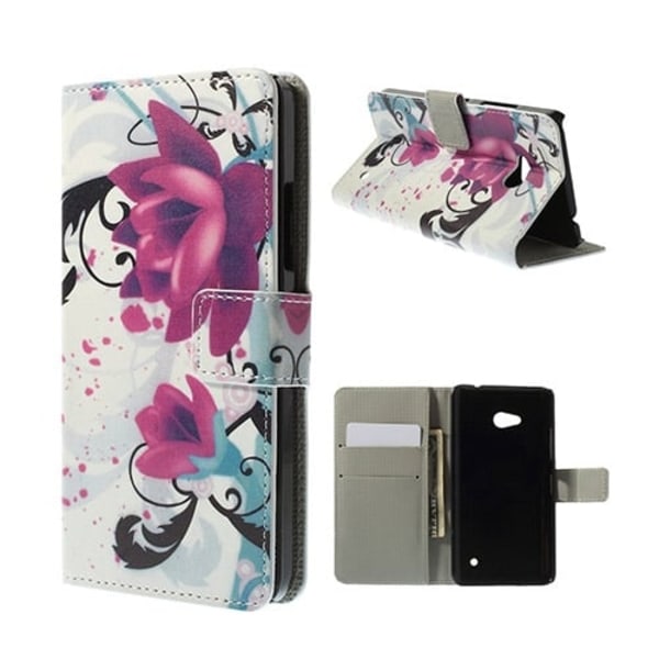 Moberg Microsoft Lumia 640 Fodral med Plånbok - Elegant Lotus multifärg