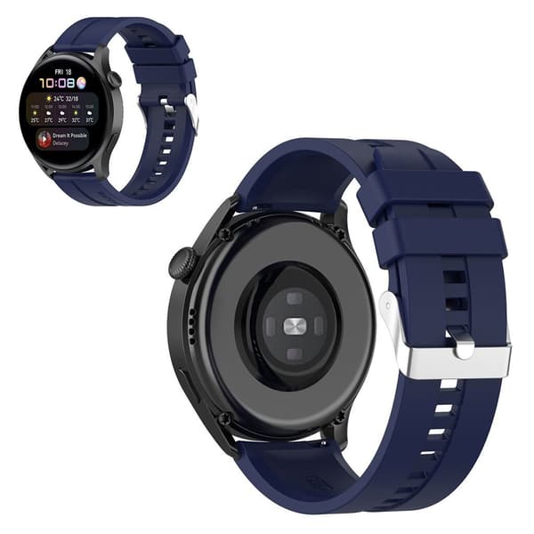 22mm universaali silikoninen kellohihna - Keskiyön Sininen Blue