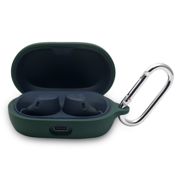 Jabra Elite 7 Active silikoneetui med nøglering - Sortliggrøn Green