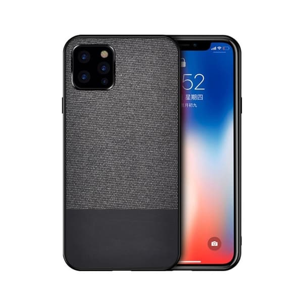 Stødsikkert og fleksibelt hybridetui med splejsning af kludtekstur iPhone 11 Pro Max 6,5 tommer - Sort Black